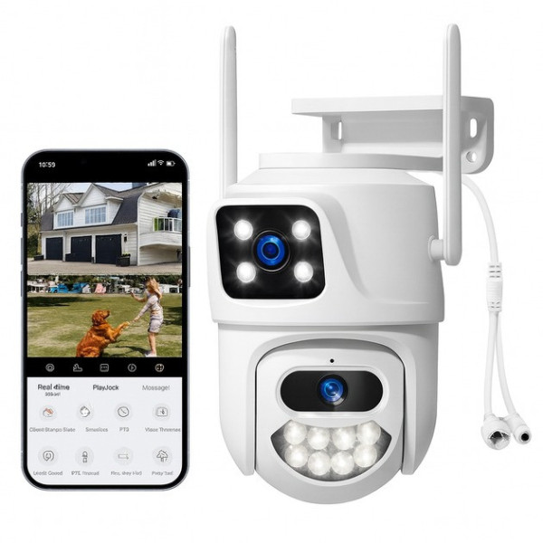 Вулична Wi-Fi камера ICSEE 8MP PTZ з нічним баченням і функцією автотрекінгу