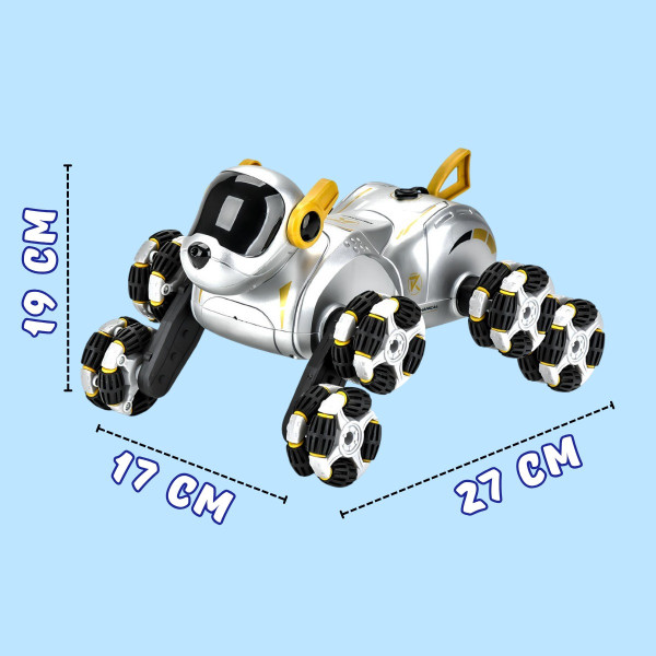 Радиоуправляемый робот-собака Eight Wheeled с паром и подсветкой