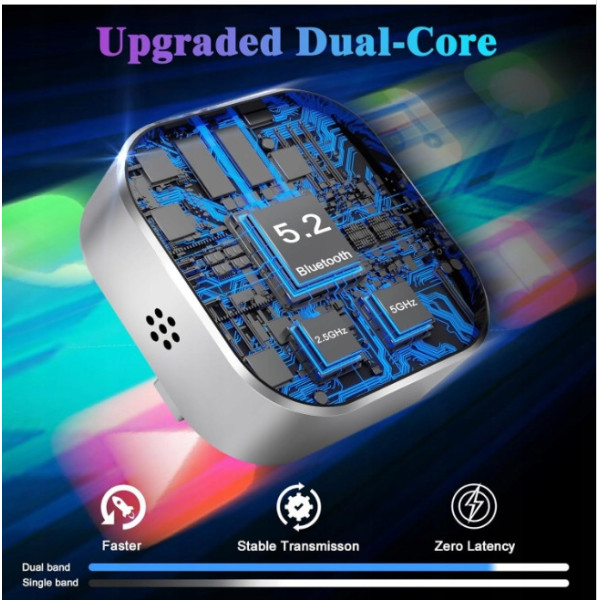 Бездротовий CarPlay адаптер 2 в 1 для USB-A і Type-C з Bluetooth 5.2 AND Glay Dongle 2025