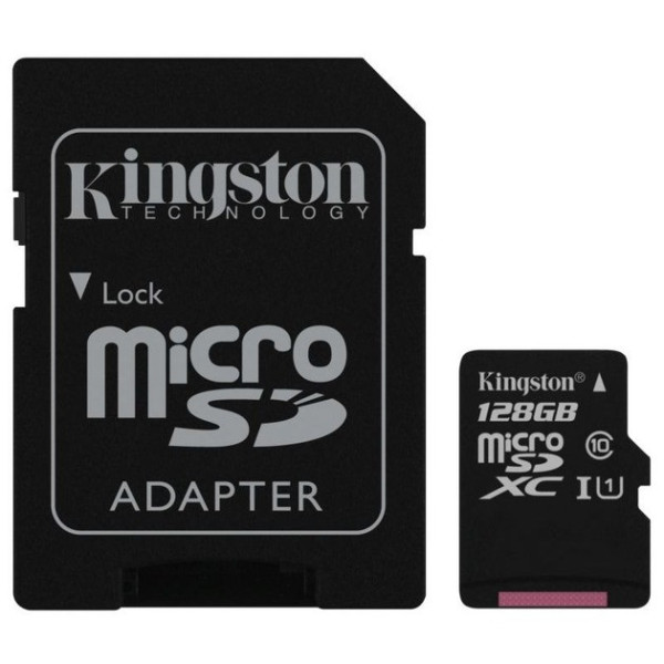 MicroSD карта пам'яті Kingston 128 ГБ Class 10 UHS-I для фото, відео, дронів і смартфонів