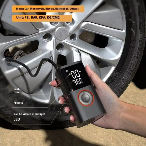 Электрический компрессор для шин 12V с цифровым дисплеем и автоотключением