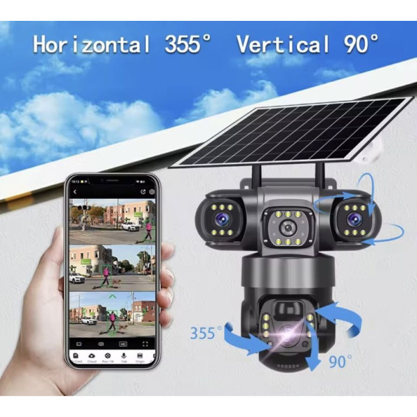 Камера відеоспостереження 4G V380Pro із сонячною панеллю й акумулятором