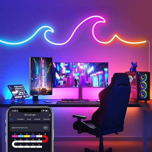 Светодиодная USB LED лента 5 м RGB-IC с Wi-Fi и Bluetooth управлением через приложение AND 5250