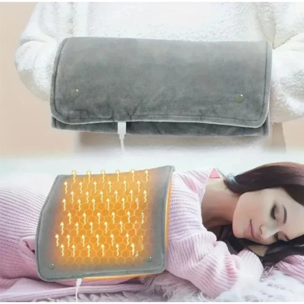 Электрогрелка USB мягкая для рук, ног и тела, 28,5×44,5 см, удобная и теплая, серый