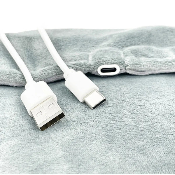 Электрогрелка USB мягкая для рук, ног и тела, 28,5×44,5 см, удобная и теплая, серый