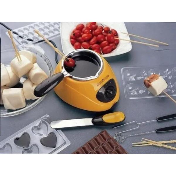 Набор для шоколадного фондю Chocolate Fondue Set, прибор из нержавеющей стали с формами и аксессуарами