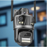 Вулична Wi-Fi камера Icsee XM77 з трьома об'єктивами 12 МП і нічним баченням