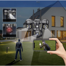 Вулична IP-камера Wi-Fi 6K з потрійним об'єктивом чорна