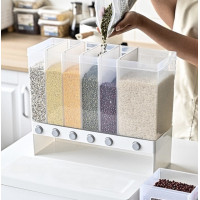 Настінний диспенсер для круп і сипких продуктів Multiple Dispenser 6 відсіків, 10 кг