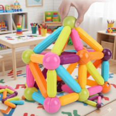 Конструктор магнітний Magnetic Sticks з 25 деталей, набір пластикових фігур у зручному кейсі