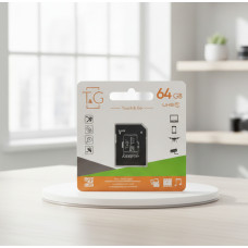 Карта памяти 64GB T&G MicroSDXC, для фото и видео с SD адаптером