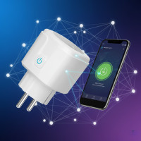 Смарт-розетка з таймером Wi-Fi розетка 20 А з лічильником електроенергії Tuya 4400 Вт, Біла