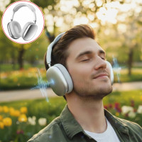 Бездротові навушники P9 Pro Max Bluetooth складані, срібло
