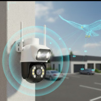 Вулична камера відеоспостереження з LED-підсвіткою і датчиком руху Q25 Wi-Fi PTZ IP 6MP Camera APP