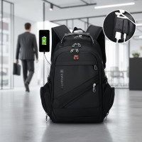 Ультраміцний Міський рюкзак SWISS Gear Bag 8810 33 л водовідштовхувальний USB-порт і аудіопорт AUX
