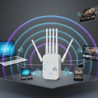 Дводіапазонний Wi-Fi репітер 2.4 5 ГГц 1200 Мбіт/с 6 антен RJ45 режим AP