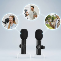 Комплект петличних мікрофонів K11 Wireless Lavalier Microphone з перехідником Lightning Чорний