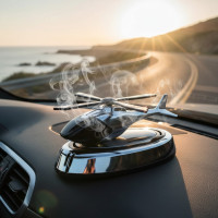 Автомобильный ароматизатор в форме вертолета с солнечной панелью гардения черный