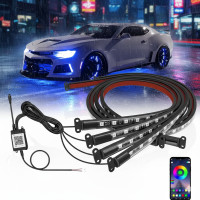Світлодіодне підсвічування дна автомобіля Bluetooth RGB 12V, 2 стрічки по 90 та 120 см