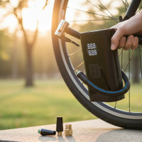 Портативний акумуляторний компресор для шин LED дисплей із функцією Power Bank і ліхтариком 6000 mAh