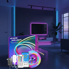 Умная неоновая LED лента 10 м RGB, гибкая, с питанием от USB