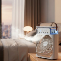 Портативний мінікондиціонер зволожувач повітря AIR COOLER FAN 4 в 1 резервуар 600 мл підсвітка