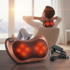 Массажная подушка MASSAGE PILLOW QY-8028 инфракрасный роликовий массажер