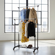 Телескопічна стійка, вішалка для одягу і взуття Double Pole Clothes Horse
