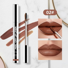 Помада підводка для губ, матовий пілінг-гель для губ Peel-Off Lip Liner 00/02 Red Brown відтінок