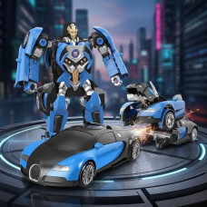 Робот-трансформер на радіокеруванні Bugatti Car Robot Size 1:18 Синя