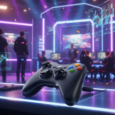 Дротовий USB Джойстик для ПК USB-360 Black під виглядом 360 вібро Чорний