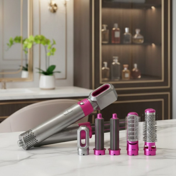 Мульти-тайлер 5в1 Hot Air Styler фен-щетка для волос с насадками для завивки, выпрямления и объема
