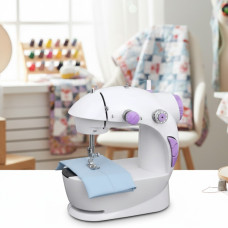 Швейная мини машинка портативная Sewing Machine SM-201A 4 в 1 с педалью и адаптером питания