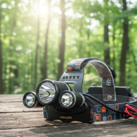 Налобный фонарь Bailong RJ 3000-T6 - мощный налобный фонарик на 3 диода