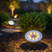 Сонячні вуличні світильники для дому та саду Solar Disk Lights комплект із 4 штук