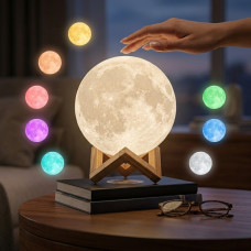 Нічник Місяць 13 см 3D Magic Moon Light Touch Control Білий настільний сенсорний світильник