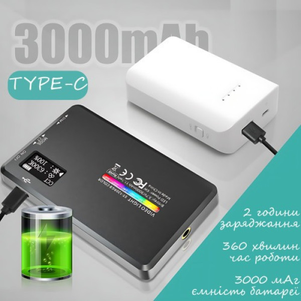 Видеосвет AND 5265 RGB LED лампа на прищепке для контента съемки