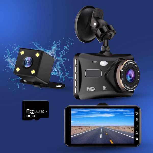 Відеореєстратор для авто BT-100 2 камери Full HD 1080p запис салону та заднього огляду