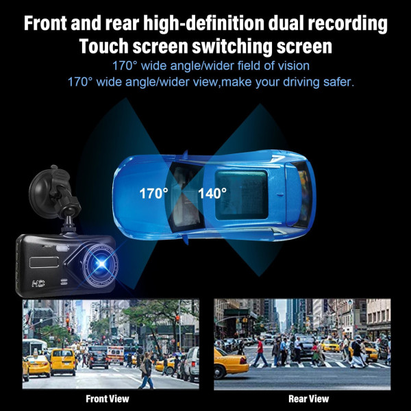 Відеореєстратор для авто BT-100 2 камери Full HD 1080p запис салону та заднього огляду