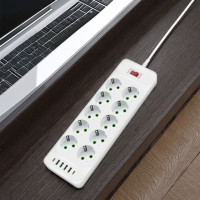 Розгалужувач розеток D10 10 гнізд з USB Type-C зарядна станція 5 м