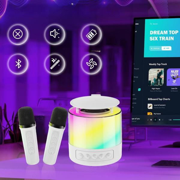 Акустика портативна K19 Bluetooth колонка з підсвіткою й мікрофоном