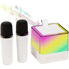 Акустика K18 портативна колонка FM USB TF AUX RGB караоке
