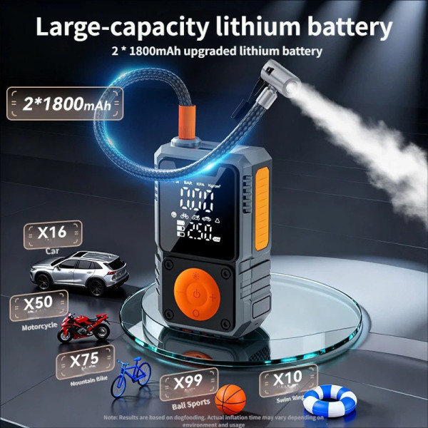 Компрессор для авто De-FX391 150 PSI портативный насос цифровой