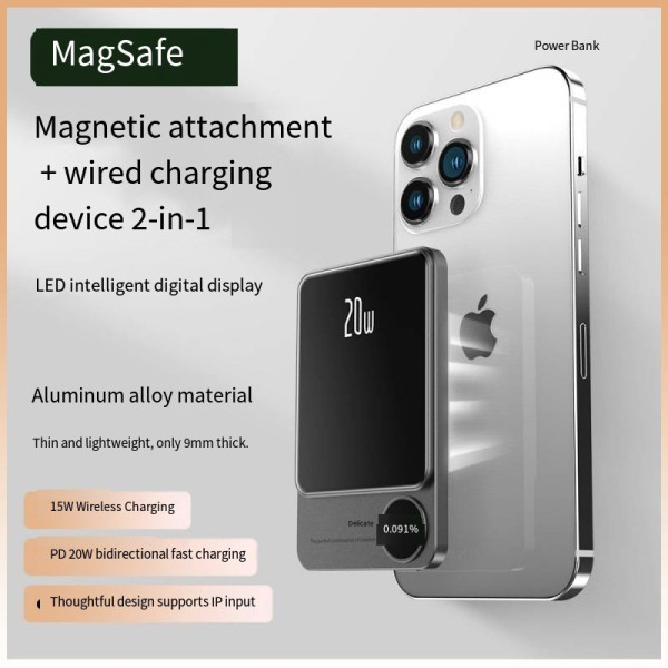 Внешний аккумулятор Q9 5000 mAh беспроводной power bank Type-C быстрая зарядка