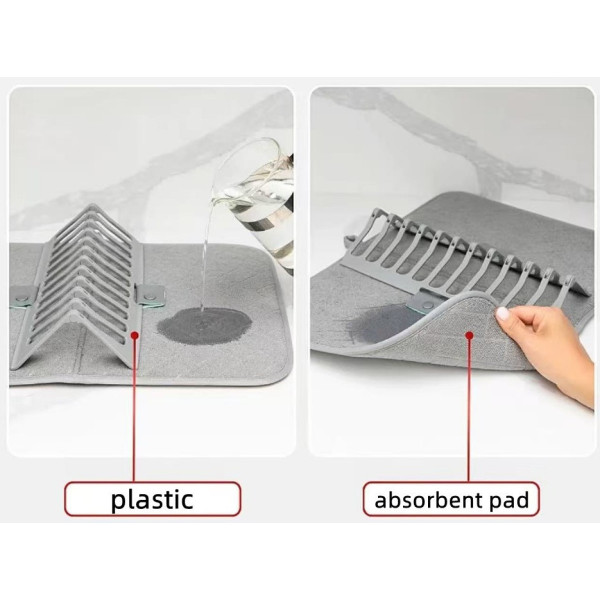 Сушилка Dish Drain Rack для кухни с ковриком для посуды