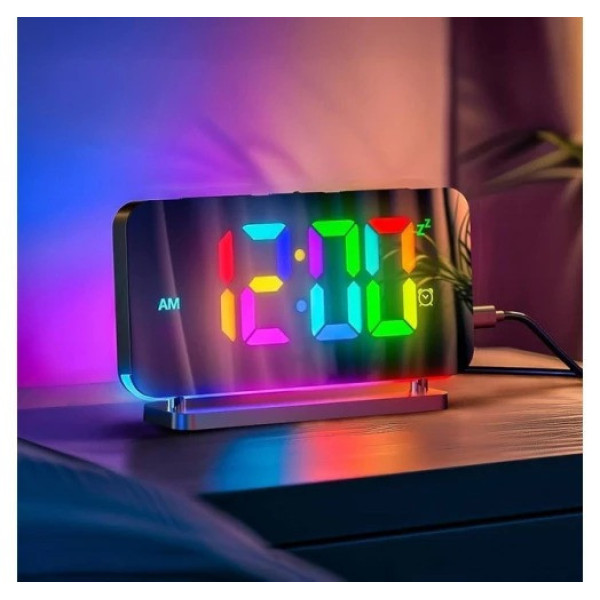 Настільний годинник VST-888H RGB LED електронний з підсвіткою