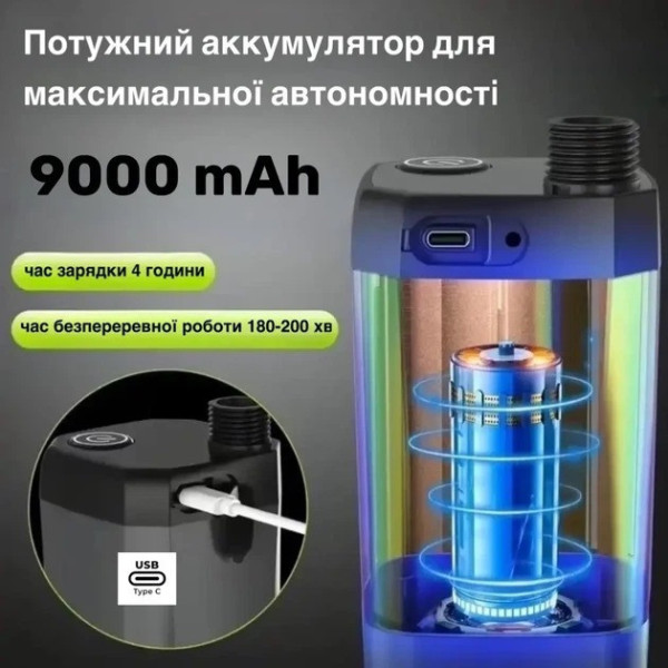 Душ для кемпинга Lixada 9000 mAh с насосом портативный