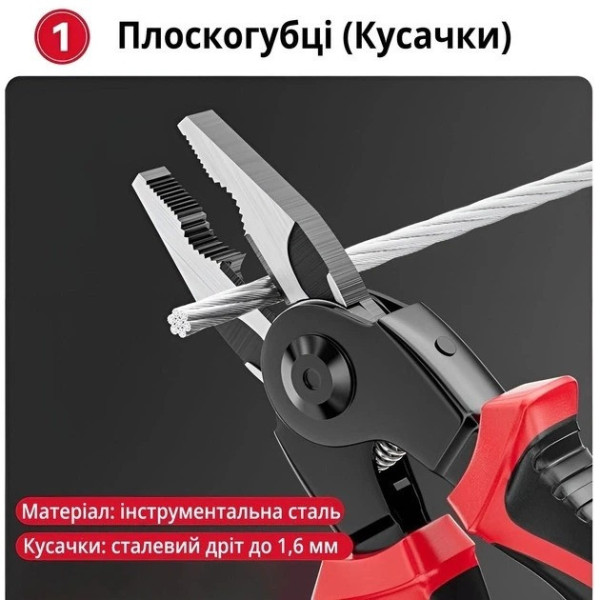 Пасатижі EL-8029 SJP багатофункціональні 5 в 1 з насадками