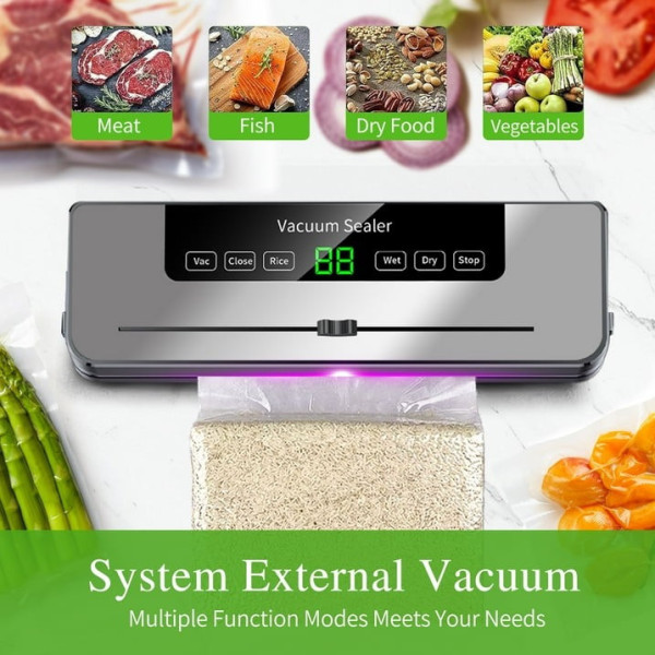 Упаковщик вакуумный для продуктов с дисплеем кухонный вакууматор для герметизации