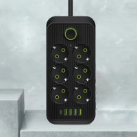 Розгалужувач розеток F06U з USB Type-C подовжувач живлення 2 метри